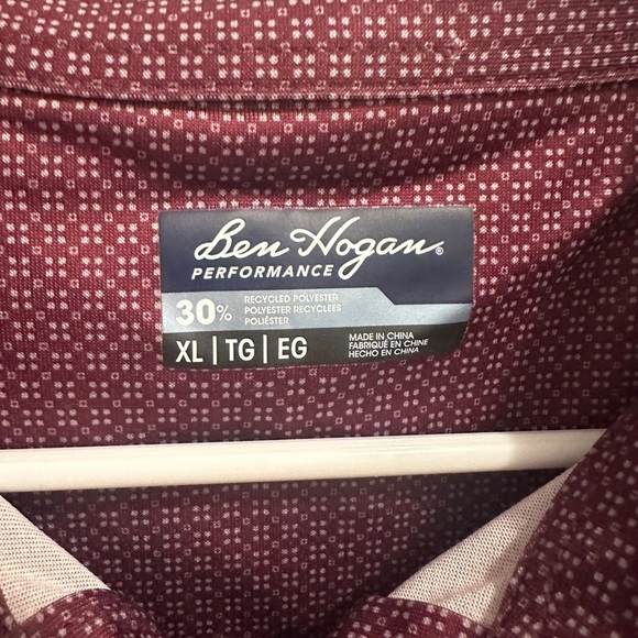 Ben Hogan Men’s Athletic Maroon Collared Polo T-shirt Size XL Extra Large - Picture 6 of 8